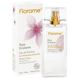 Florame Eau De Parfum Rose Eclatante, Delicate Fragrance in Glass Flacon