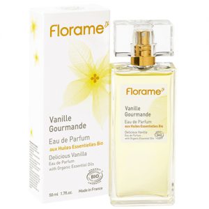 Florame Eau De Parfum Vanille Gourmande, Delicious Fragrance in Glass Flacon