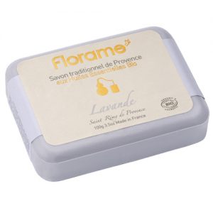 Florame bar soap lavender, 100g - certified organic cosmetics from France